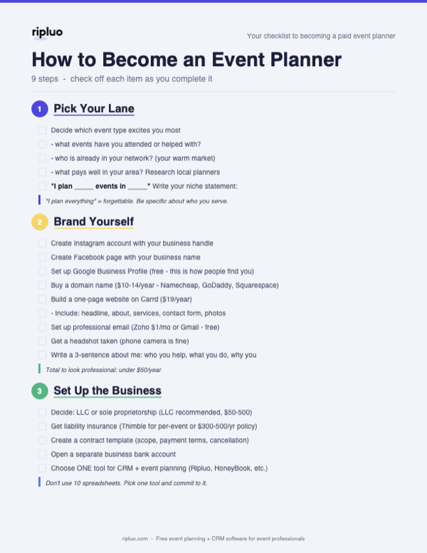 Event Planner Checklist Preview