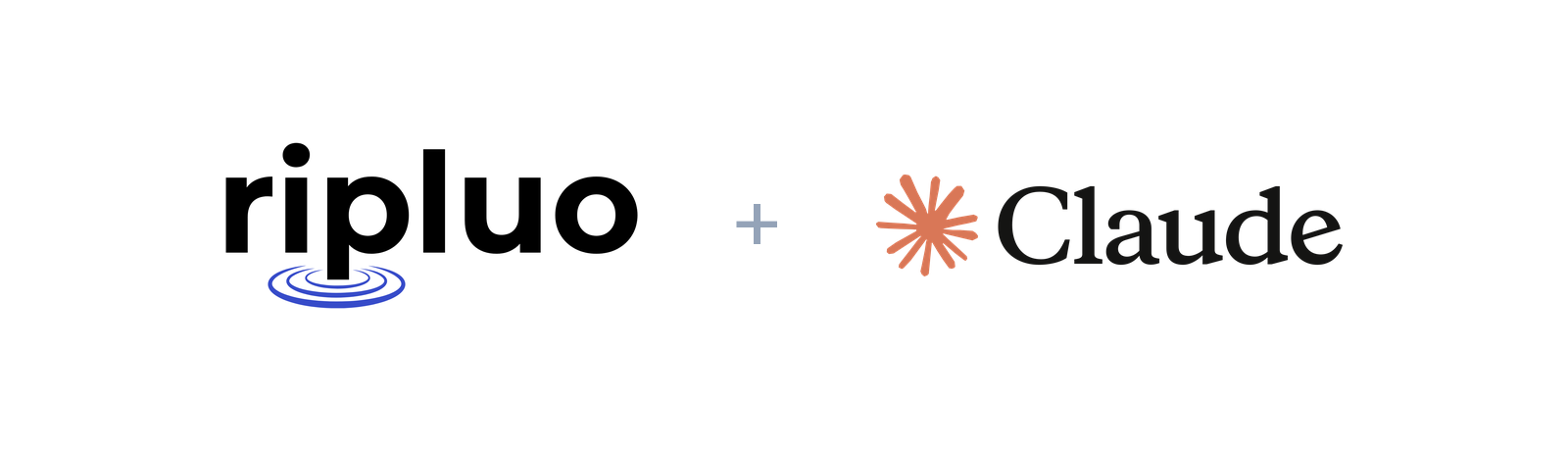 The Ripluo logo next to the Claude logo, showing that Ripluo works with the Claude app