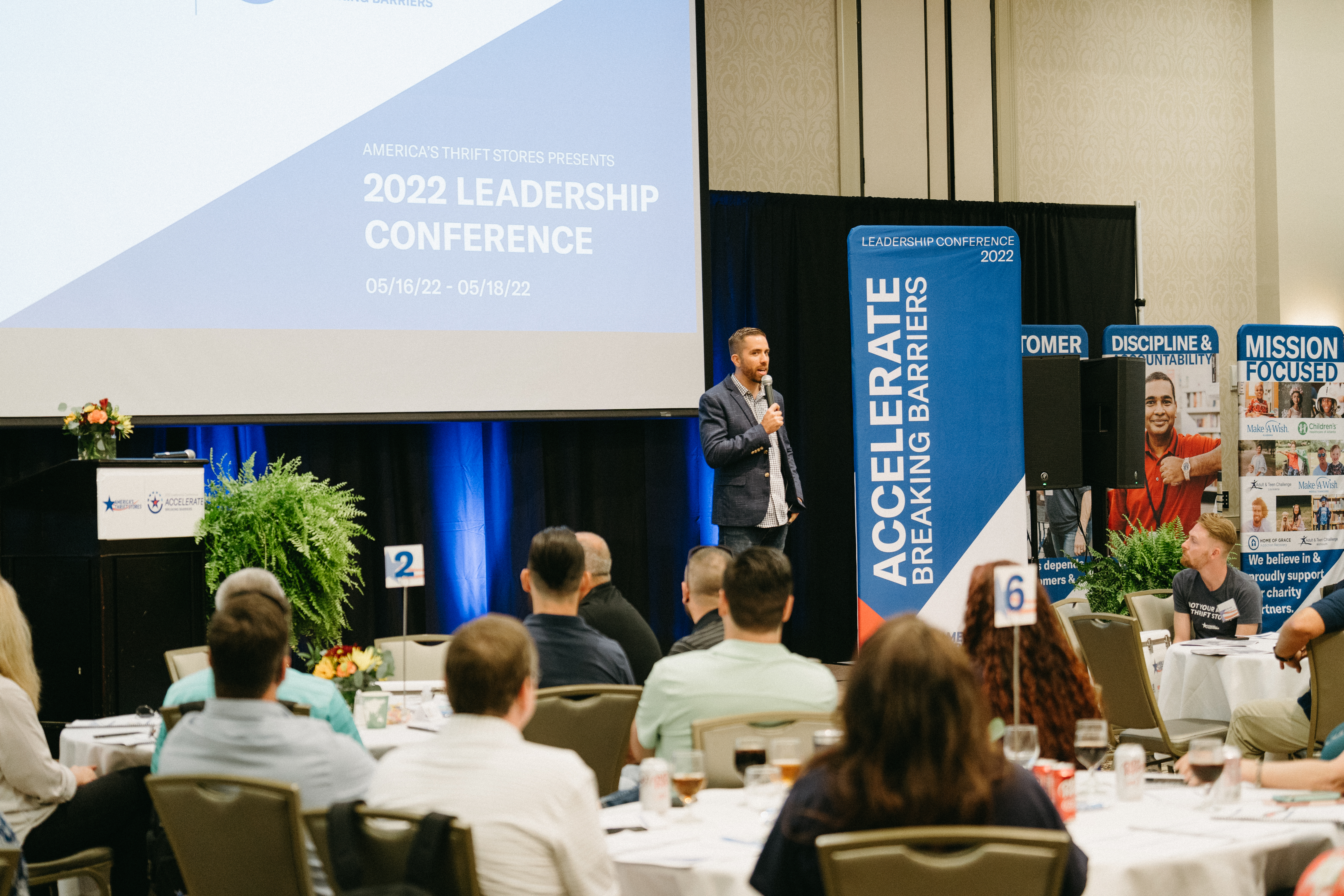 Sean Specie speaking at a leadership conference